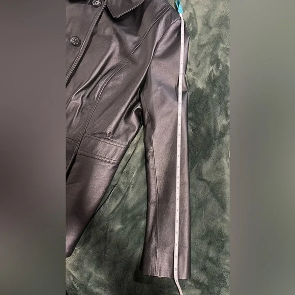 Croft & Barrow Black Leather Jacket, EUC, size M - Picture 12 of 14